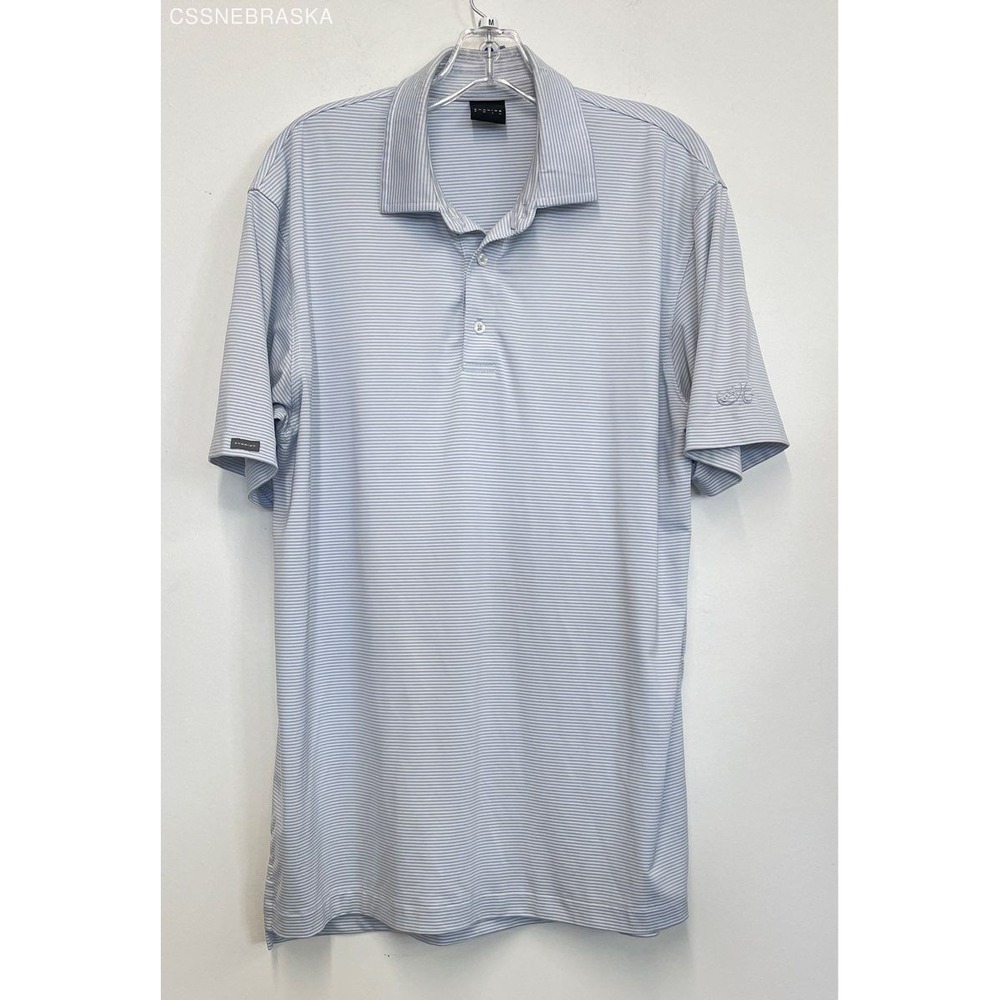 Dunning‎ Blue Striped Men's Golf Polo Shirt - Size M